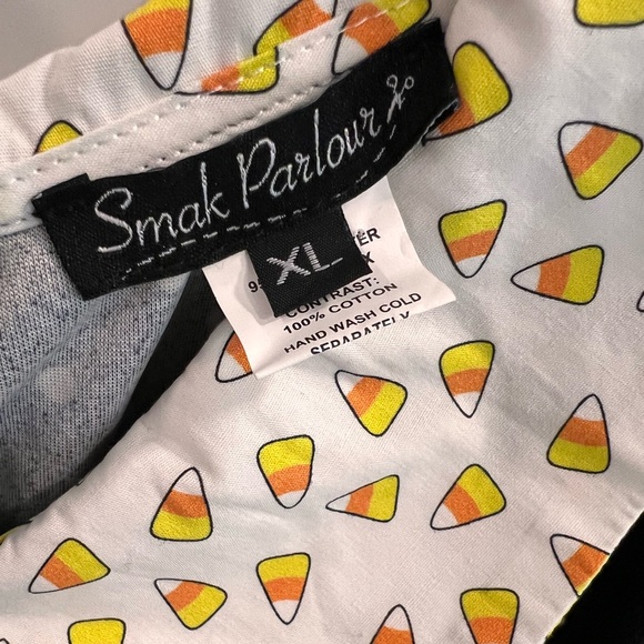 Smak Parlour Polka Dot & Candy Corn Dapper Dress- It has pockets! - Picture 2 of 7